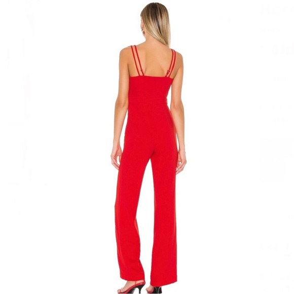NEW NBD REVOLVE RED BUTTON-FRONT JUMPSUIT - Picture 6 of 7